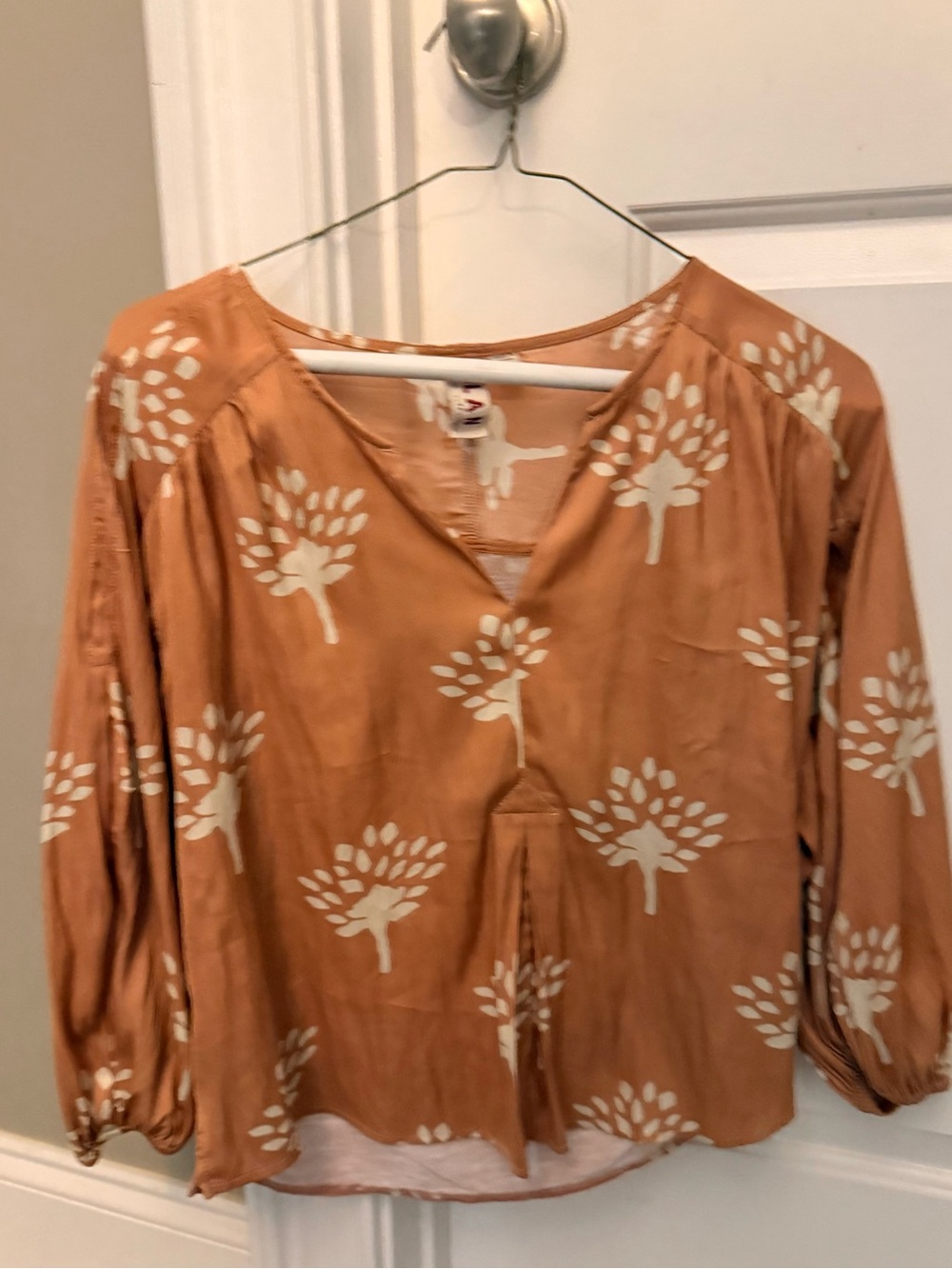 dolan Rust Orange Floral V-Neck Tunic